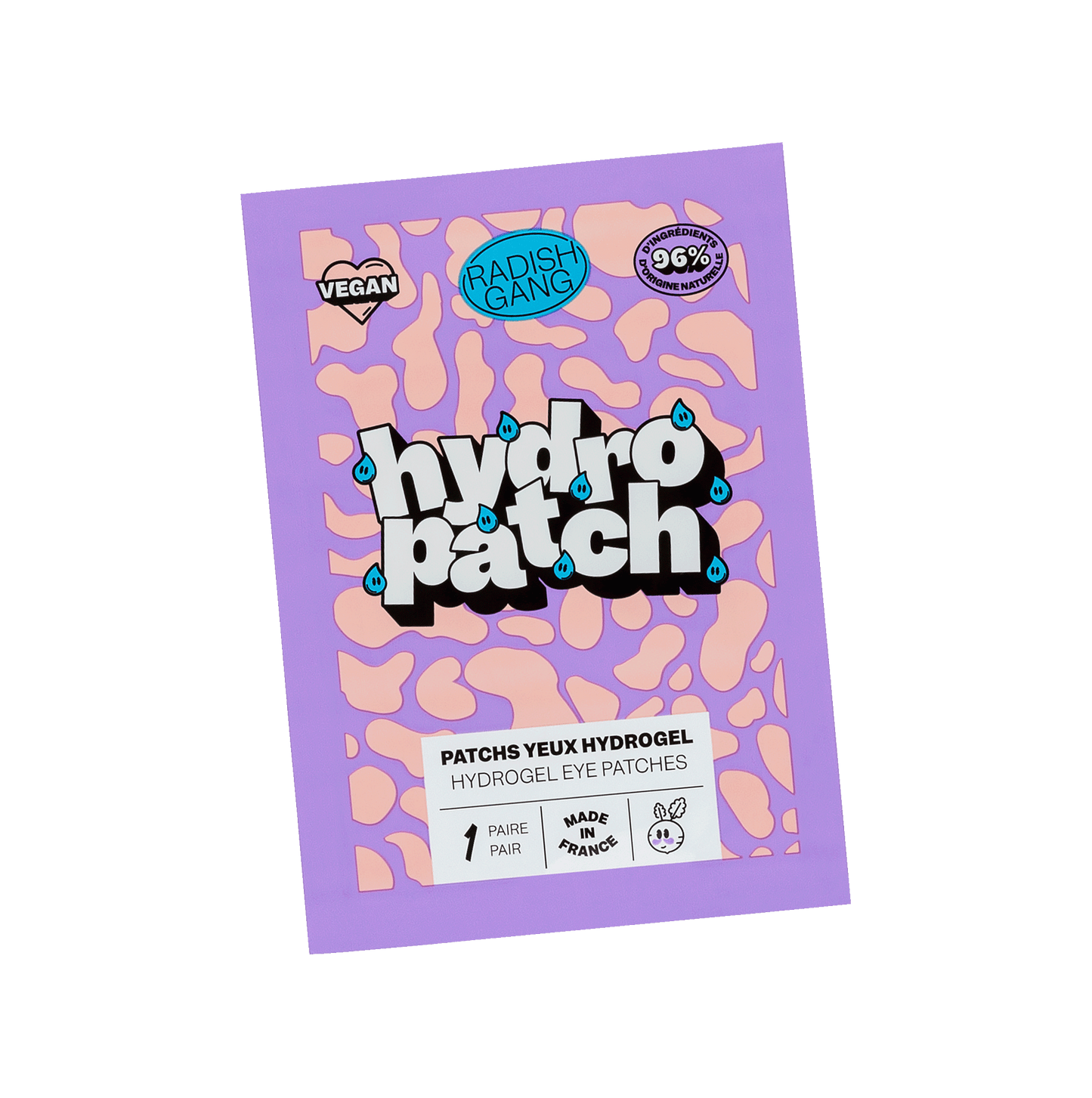 Packaging des patch yeux Hydro Patch coloré avec des motifs petites gouttes d’eau