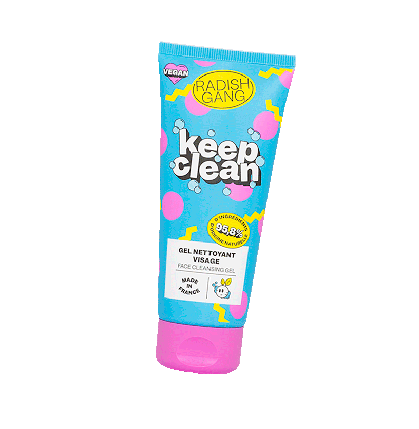 Packaging coloré du gel nettoyant keep clean en tube avec différents motifs