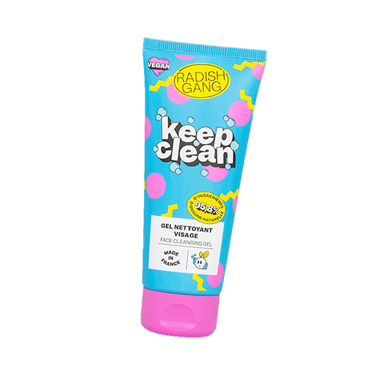 Packaging coloré du gel nettoyant keep clean en tube avec différents motifs