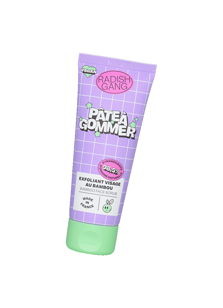Packaging coloré du gommage pâte à gommer en tube avec des motifs quadrillés