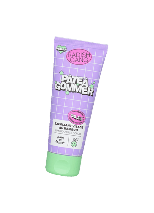 Packaging coloré du gommage pâte à gommer en tube avec des motifs quadrillés