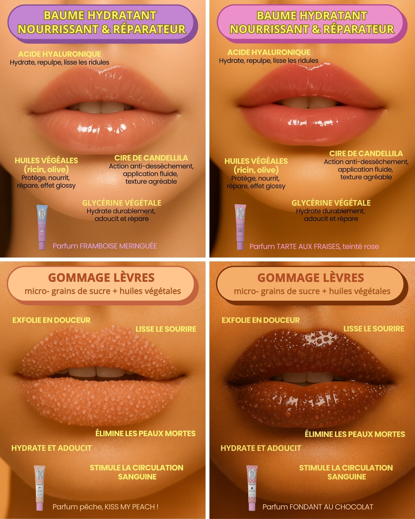 Pack découverte 4 lips + 1 brosse exfoliante pour lèvres