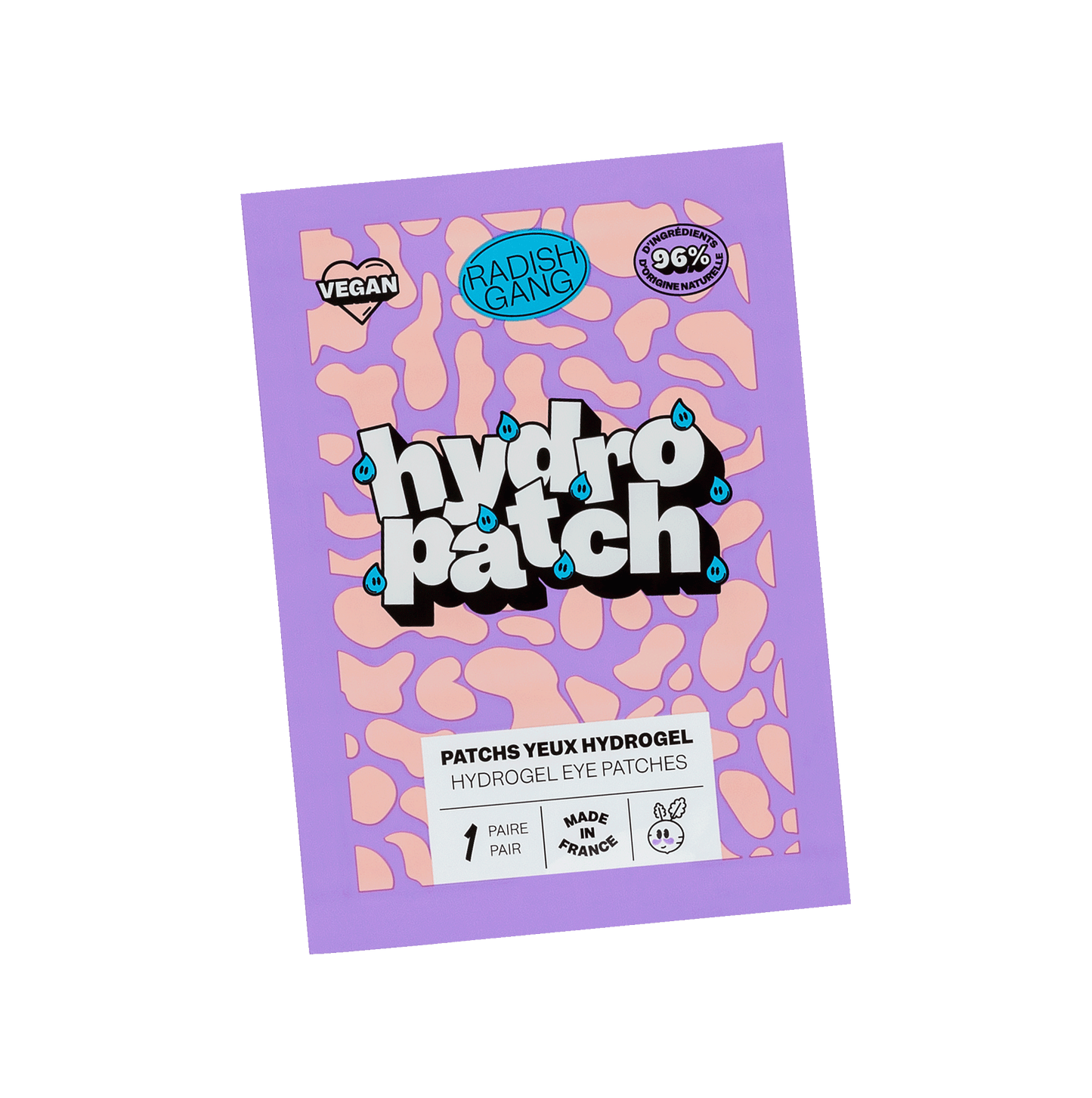 Packaging des patch yeux Hydro Patch coloré avec des motifs petites gouttes d’eau 