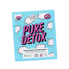 packaging du masque Pure Detox coloré avec des motifs nuages